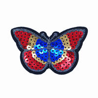 Wholesale Butterfly Iron on 3MM Sequin Patches For ClothingHGS001