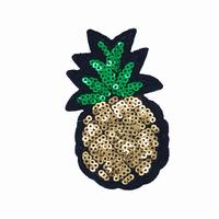 Wholesale fruit pineapple Iron on 3MM Sequin Patches For ClothingHGS002