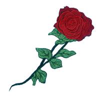 Red Rose Flower Patch Badge Embroidered Floral Applique Sew On Decorative Patches HGE001