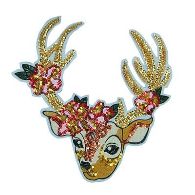 Custom deer Iron On Embroidered Patches For Clothing HGE005