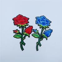 Red Green Color Flower Iron On Clothing Brand Design Embroidery Patch HGE010