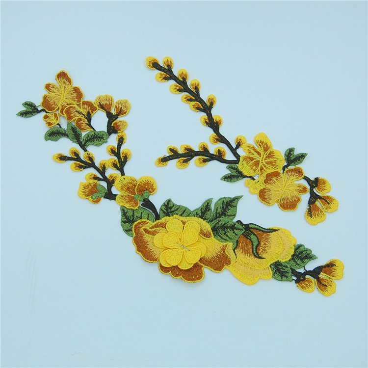 3D Yellow Washing Flower Custom Patches For Clothes HGE013