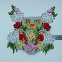 Custom Mesh Flower Embroidered Cloth Patches For Sale Hge014